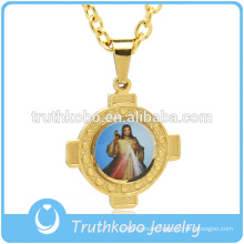 christian prayers pendant in stainless steel Jesus religious pendant necklace gold plated jewelry custom for wholesale